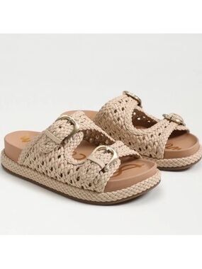 Sam Edelman Reid Woven Double Buckle Platform Sandals